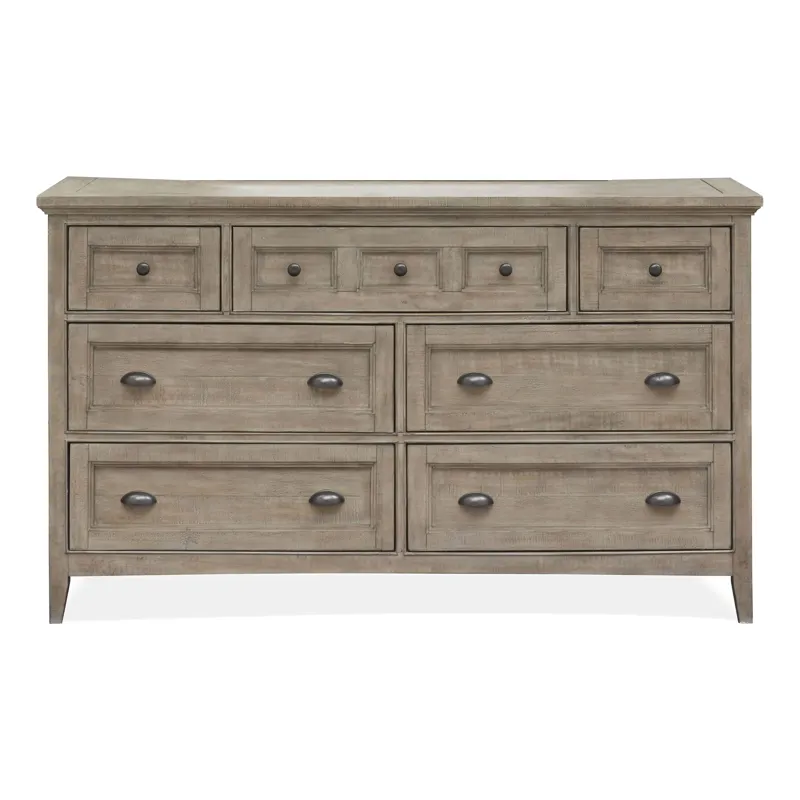 Paxton Place Dovetail Grey Drawer Dresser With Landscape Mirror