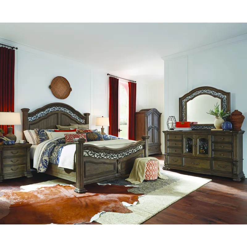 Durango Willadeene Brown Drawer Dresser With Shaped Mirror