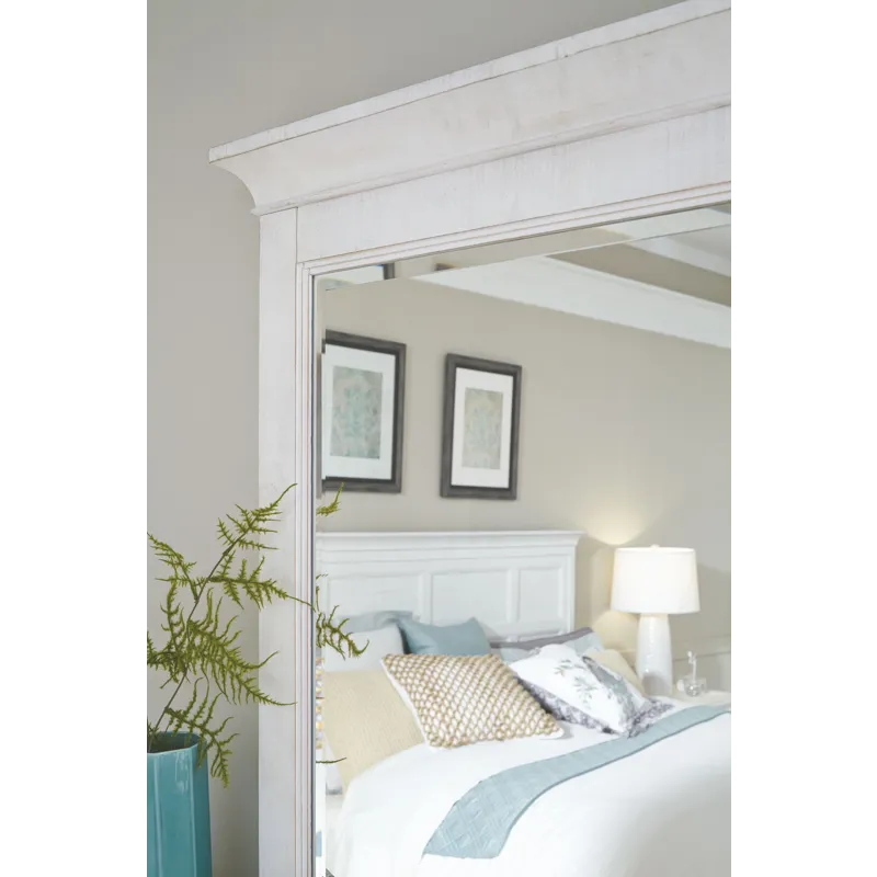 Heron Cove Chalk White And Dovetail Grey Drawer Dresser With Landscape Mirror
