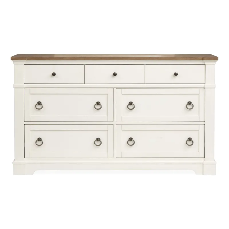 Kingston Whisper White And Cerused Nutmeg Drawer Dresser