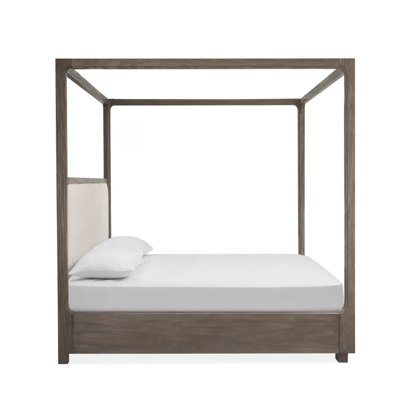 Westbourne Dark Umber Queen Upholstered Poster Bed