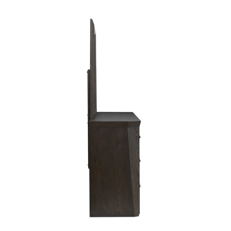Tauren Coffee Bean Double Drawer Dresser With Shaped Mirror