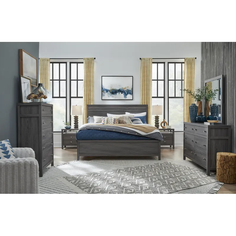 Merrifield Raisin Black Queen Panel Bed