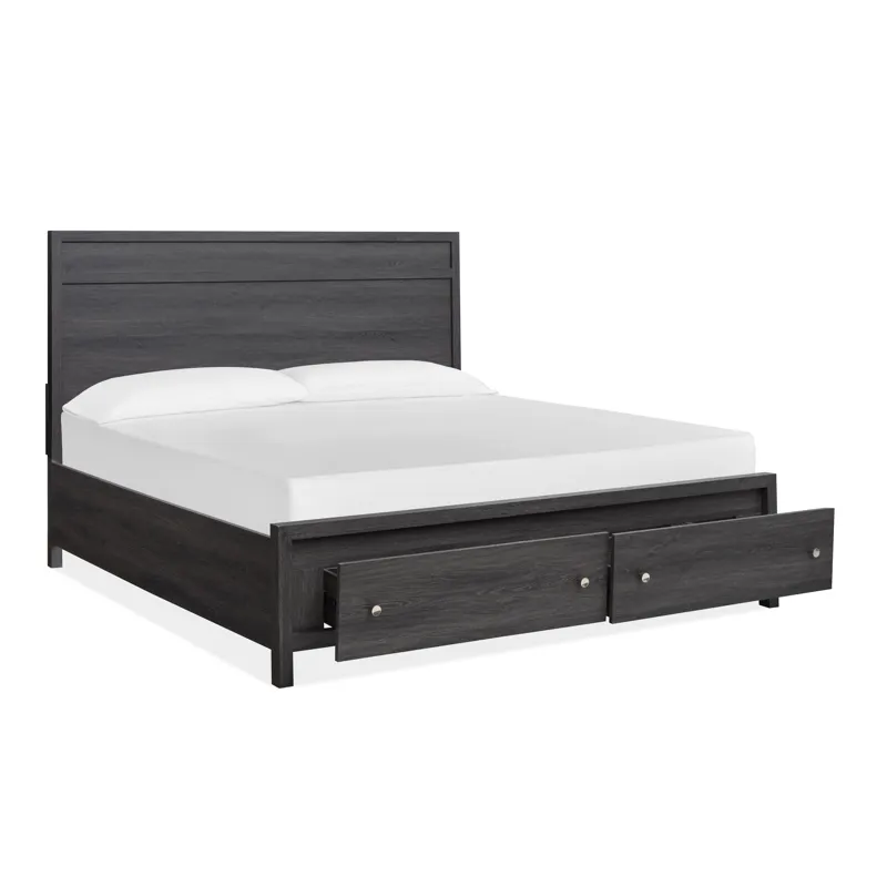 Merrifield Raisin Black Queen Panel Storage Bed