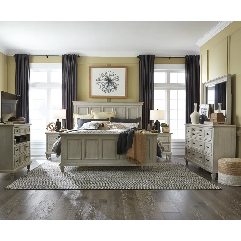 Newport Alabaster California King Panel Bed
