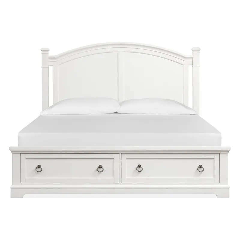 Kingston Whisper White And Cerused Nutmeg California King Panel Storage Bed