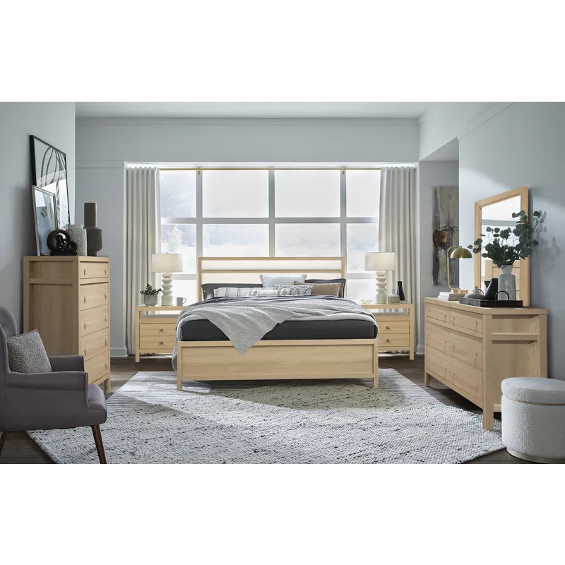 Merrifield Sandstone Beige Queen Upholstered Panel Bed
