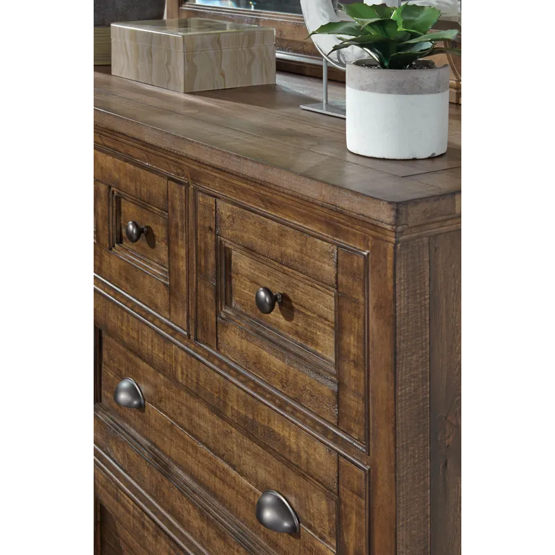 Bay Creek Toasted Nutmeg Drawer Dresser With Landscape Mirror