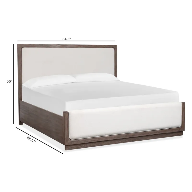 Westbourne Dark Umber Queen Upholstered Panel Bed