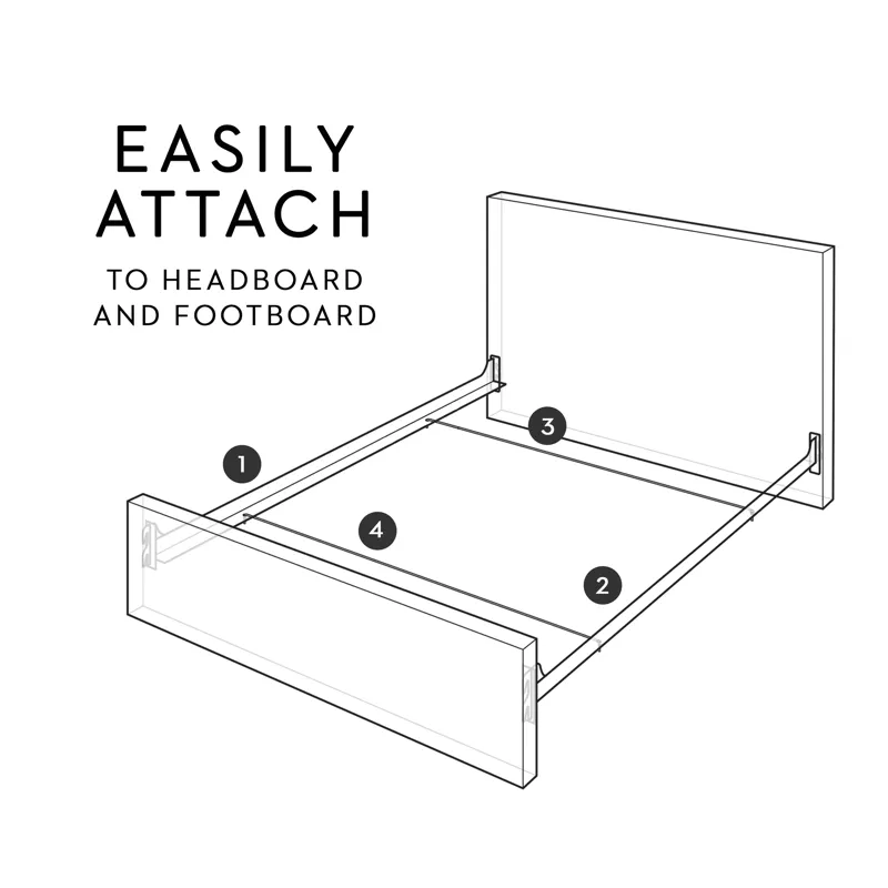 Hook-on Bed Rail System with Wire Support, Queen