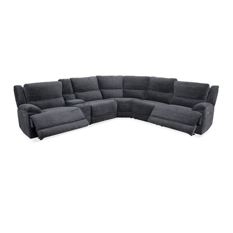 6 PC Power Reclining Sectional - Lucie Charcoal
