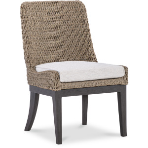 Seychelles Armless Side Dining Chair in Poros Dune (D)