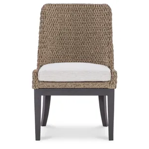 Seychelles Armless Side Dining Chair in Poros Dune (D)