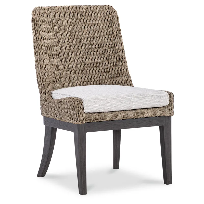 Seychelles Armless Side Dining Chair in Poros Dune (D)