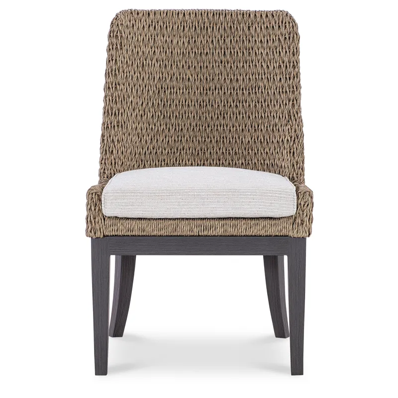Seychelles Armless Side Dining Chair in Poros Dune (D)