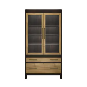 Oxford Bookcase Maple 407 Black Silk 410Honey Front.jpg
