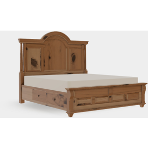 Bartlett's Island King Arched Panel Bed w/Both Drawersides - Rustic Cherry