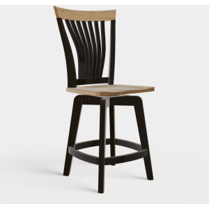 Brinkley 24" Swivel Barstool - Elm Seat/Top Rail & Maple Frame