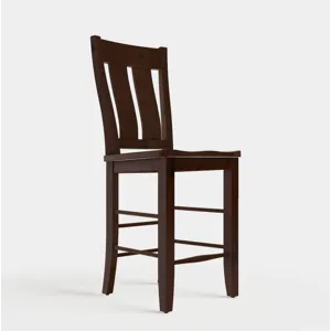 Stella 24&quot; Stationary Barstool w/Wood Seat - Rustic Cherry