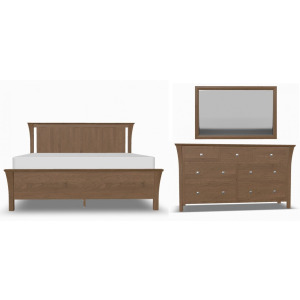 Marco 3 PC King Panel Bedroom Set - Rustic Cherry