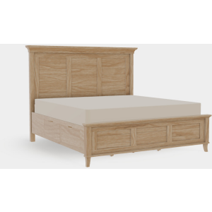 Tribeca King Panel Bed w/Both Drawerside - Oak