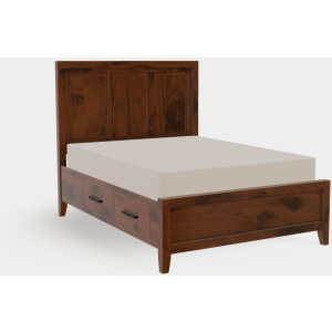 Saybrook Queen Raised Panel Bed w/Both Drawersides - Rustic Oak