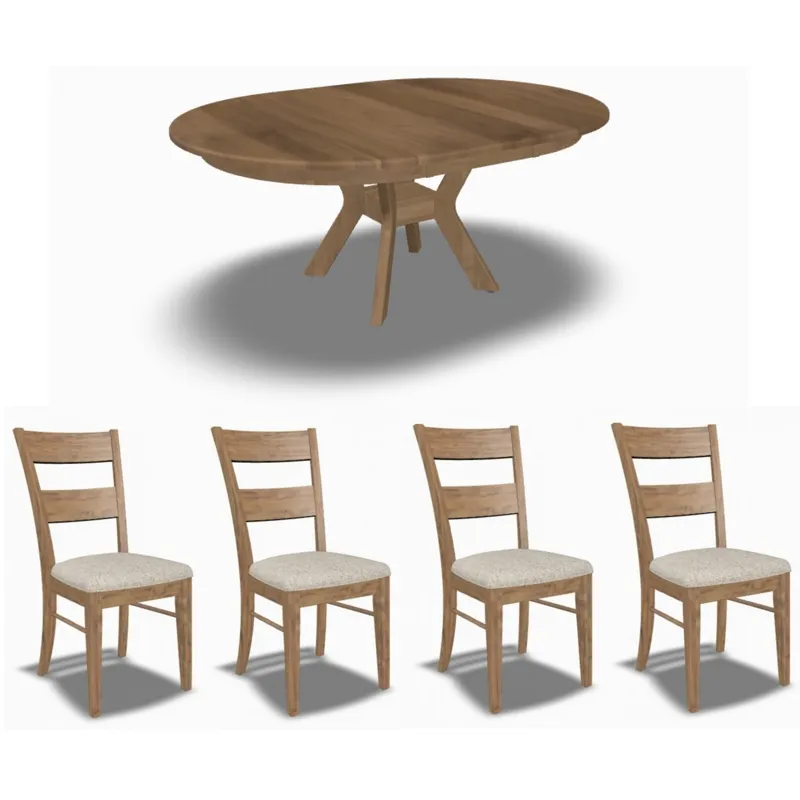 4848 Wormy Maple Dining Table w/ Aspen Chairs