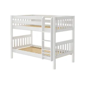 Twin XL Low Bunk Bed - White