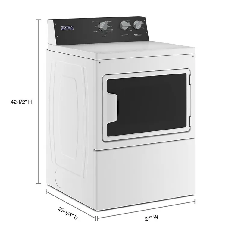 Commercial-Grade Residential Gas Dryer 7.4 Cu. Ft. - White