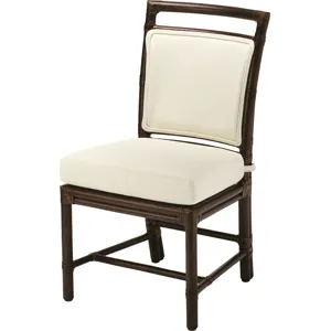 McGuire Originals Rattan Target(R) Side Chair, (Upholstered Back)