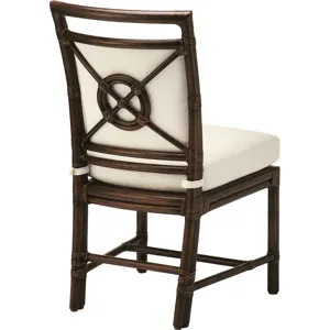 McGuire Originals Rattan Target(R) Side Chair, (Upholstered Back)