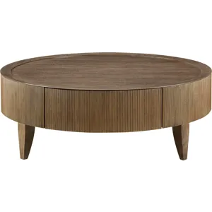 Barbara Barry Reeded Round Cocktail Table