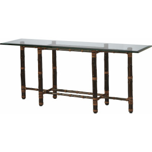 McGuire Originals Console Table with Six Legs in Black Bamboo
