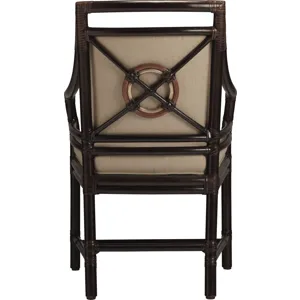 McGuire Originals Rattan Target(R) Arm Chair, (Upholstered Back)