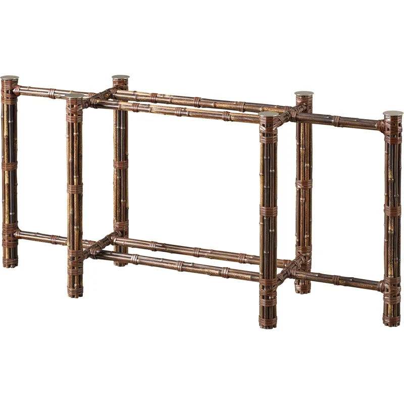 McGuire Originals Console Table with Six Legs in Black Bamboo