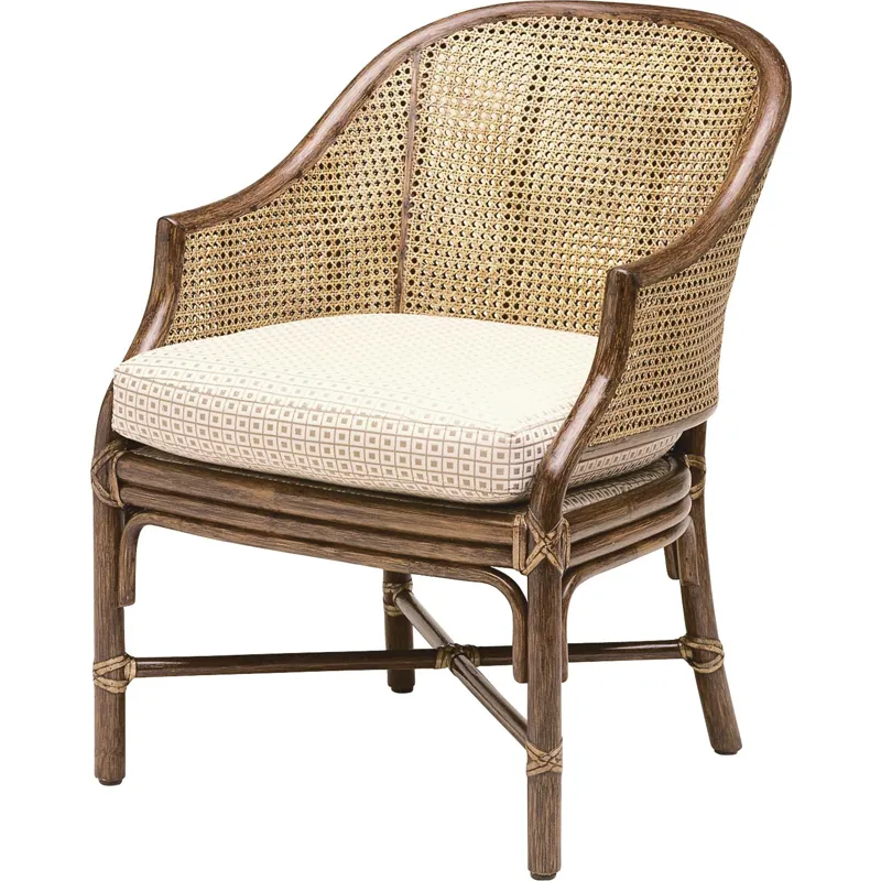 McGuire Originals Caned Toboggan Arm Chair