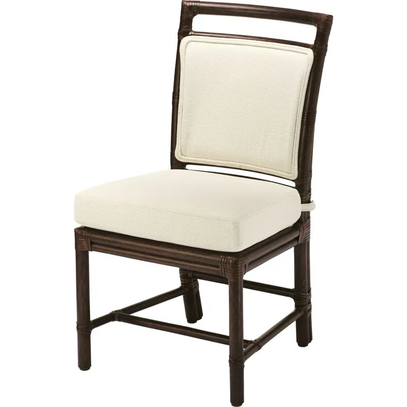McGuire Originals Rattan Target(R) Side Chair, (Upholstered Back)