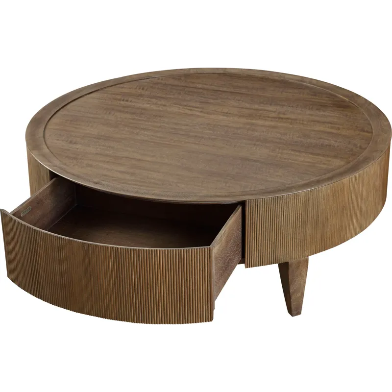 Barbara Barry Reeded Round Cocktail Table