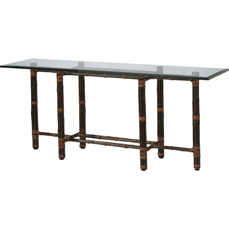 McGuire Originals Console Table with Six Legs in Black Bamboo