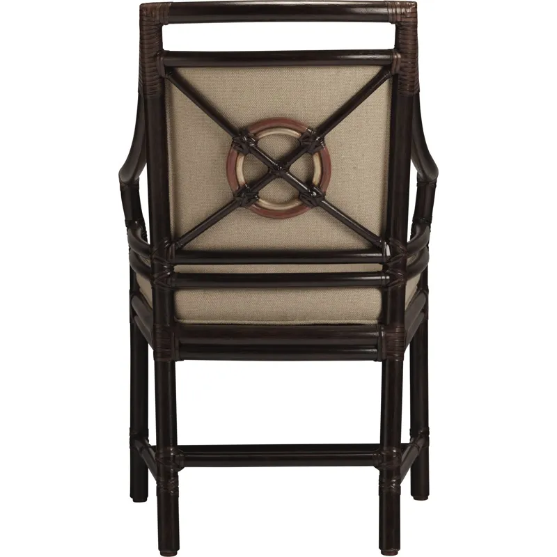McGuire Originals Rattan Target(R) Arm Chair, (Upholstered Back)