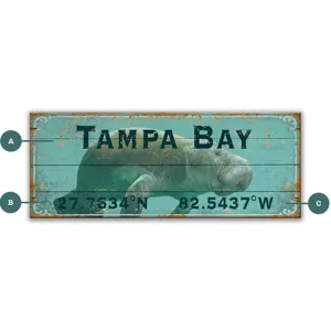 Manatee Latitude - Wood & Metal Wall Art