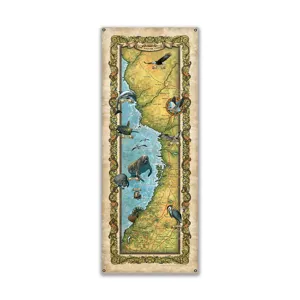 The Nature Coast of Florida: Illustrated Map - Wood & Metal Wall Art