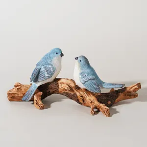 Blue Jays On Birch Statue