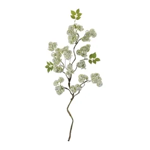 White Floral Stem WITH Leaves