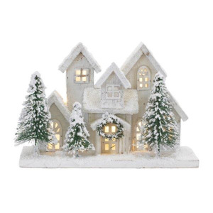 Wooden Snow Led House
