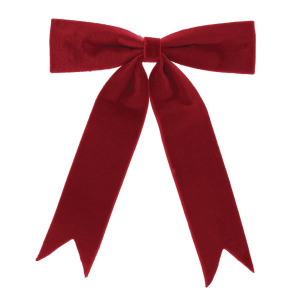 13'' Red Poly. Bow Ornament