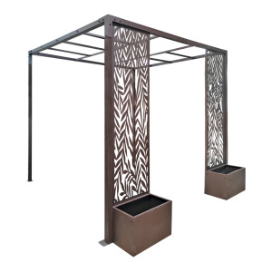 PATIO PERGOLA WITH PLANTERS