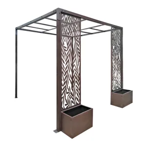 PATIO PERGOLA WITH PLANTERS