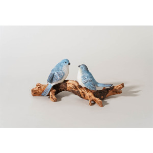 Blue Jays On Birch Statue