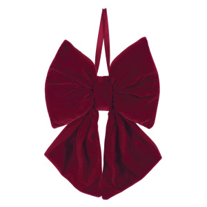 11'' Red Fabric Bow Ornament